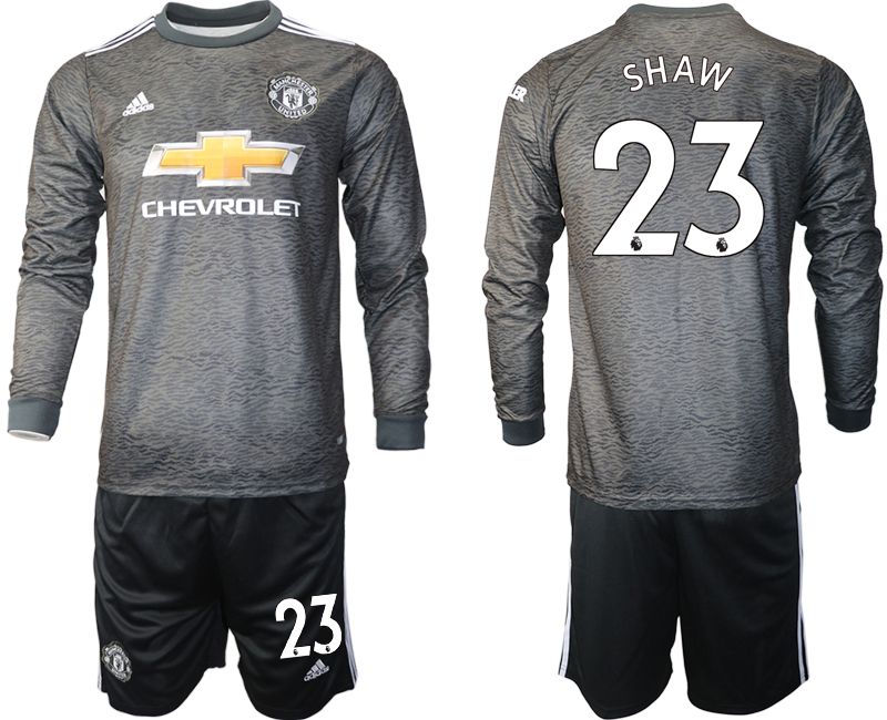 Men 2020-2021 club Manchester united away long sleeve #23 black Soccer Jerseys->manchester united jersey->Soccer Club Jersey